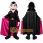 Black Vampire Mascot Costume with Custom Logo
