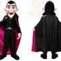 Black Vampire Mascot Costume with Custom Logo