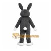 Gray Rabbit Mascot Costume with Custom Logo