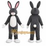 Gray Rabbit Mascot Costume with Custom Logo
