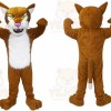 Brown Cougar Mascot Costume with Custom Logo