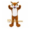 Brown Cougar Mascot Costume with Custom Logo