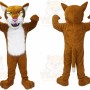 Brown Cougar Mascot Costume with Custom Logo