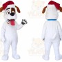 White Dog Mascot Costume with Custom Logo