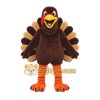 Brown Turkey Mascot Costume with Custom Logo