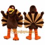 Brown Turkey Mascot Costume with Custom Logo