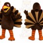Brown Turkey Mascot Costume with Custom Logo