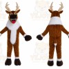 Brown Reindeer Mascot Costume with Custom Logo