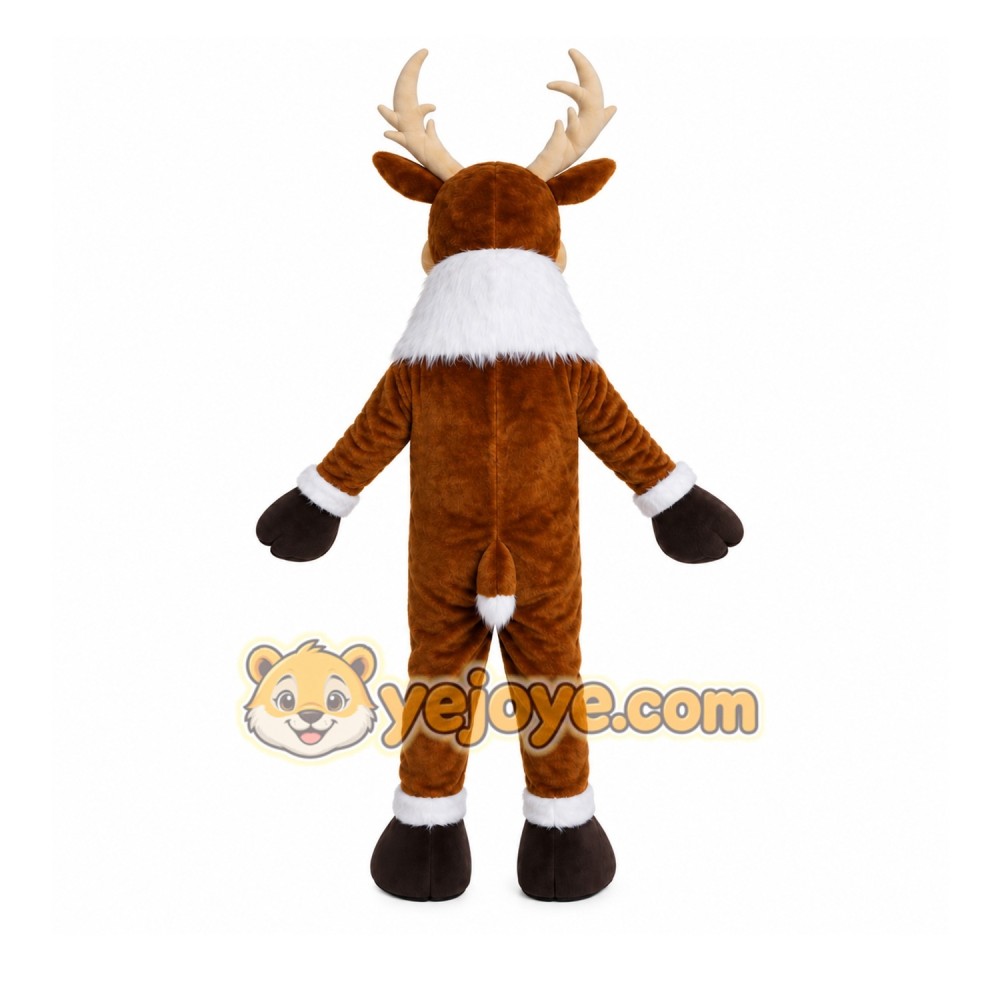 Brown Reindeer Mascot Costume with Custom Logo Brown Reindeer Mascot Costume with Custom Logo
