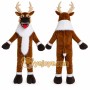 Brown Reindeer Mascot Costume with Custom Logo