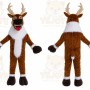 Brown Reindeer Mascot Costume with Custom Logo