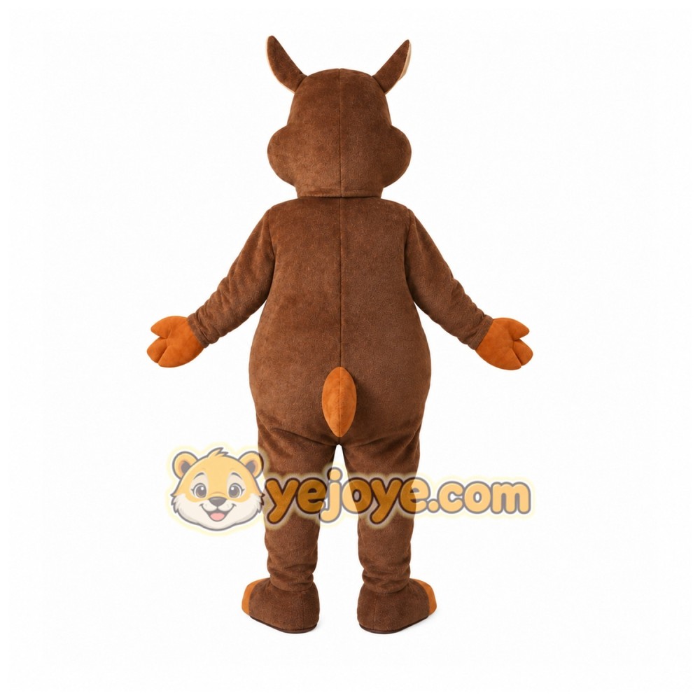 Brown Reindeer Mascot Costume with Custom Logo Brown Reindeer Mascot Costume with Custom Logo