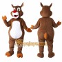 Brown Reindeer Mascot Costume with Custom Logo