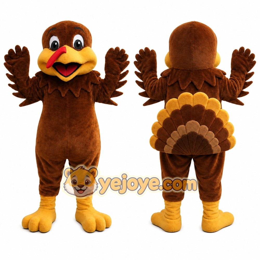 Brown Bird Mascot Costume with Custom Logo Brown Bird Mascot Costume with Custom Logo