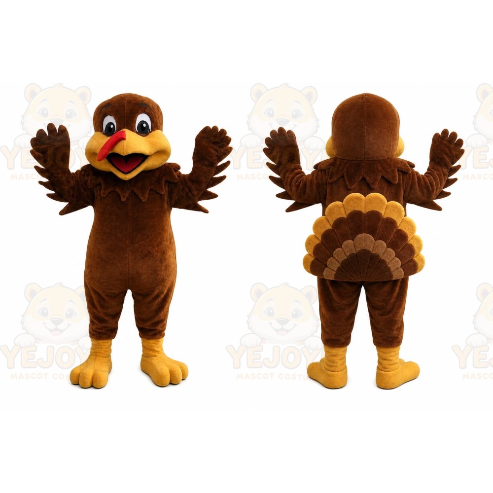 Brown Bird Mascot Costume with Custom Logo