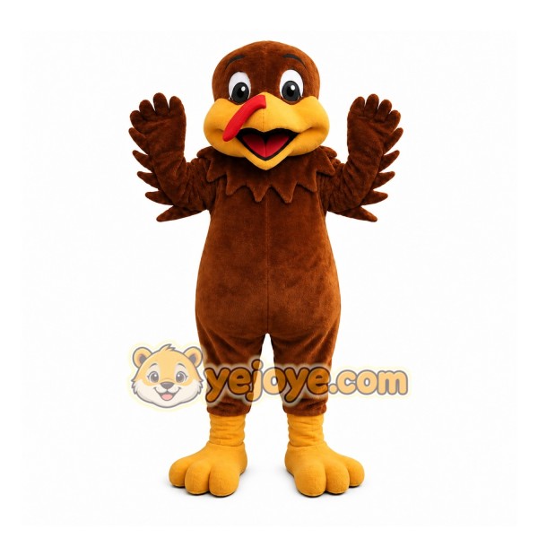Brown Bird Mascot Costume with Custom Logo Brown Bird Mascot Costume with Custom Logo
