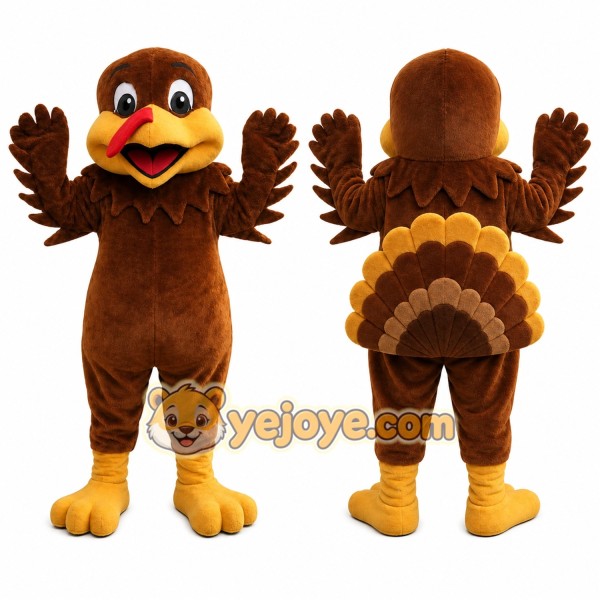 Brown Bird Mascot Costume with Custom Logo