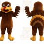 Brown Bird Mascot Costume with Custom Logo