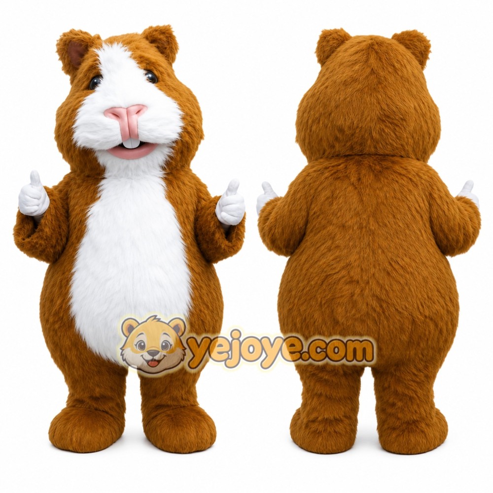 Brown Rodent Mascot Costume with Custom Logo