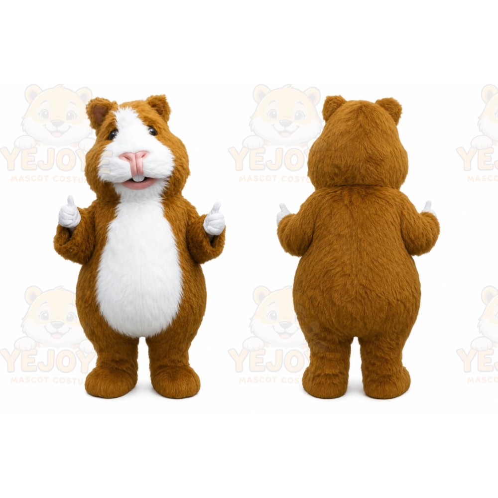 Brown Rodent Mascot Costume with Custom Logo