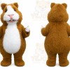 Brown Rodent Mascot Costume with Custom Logo