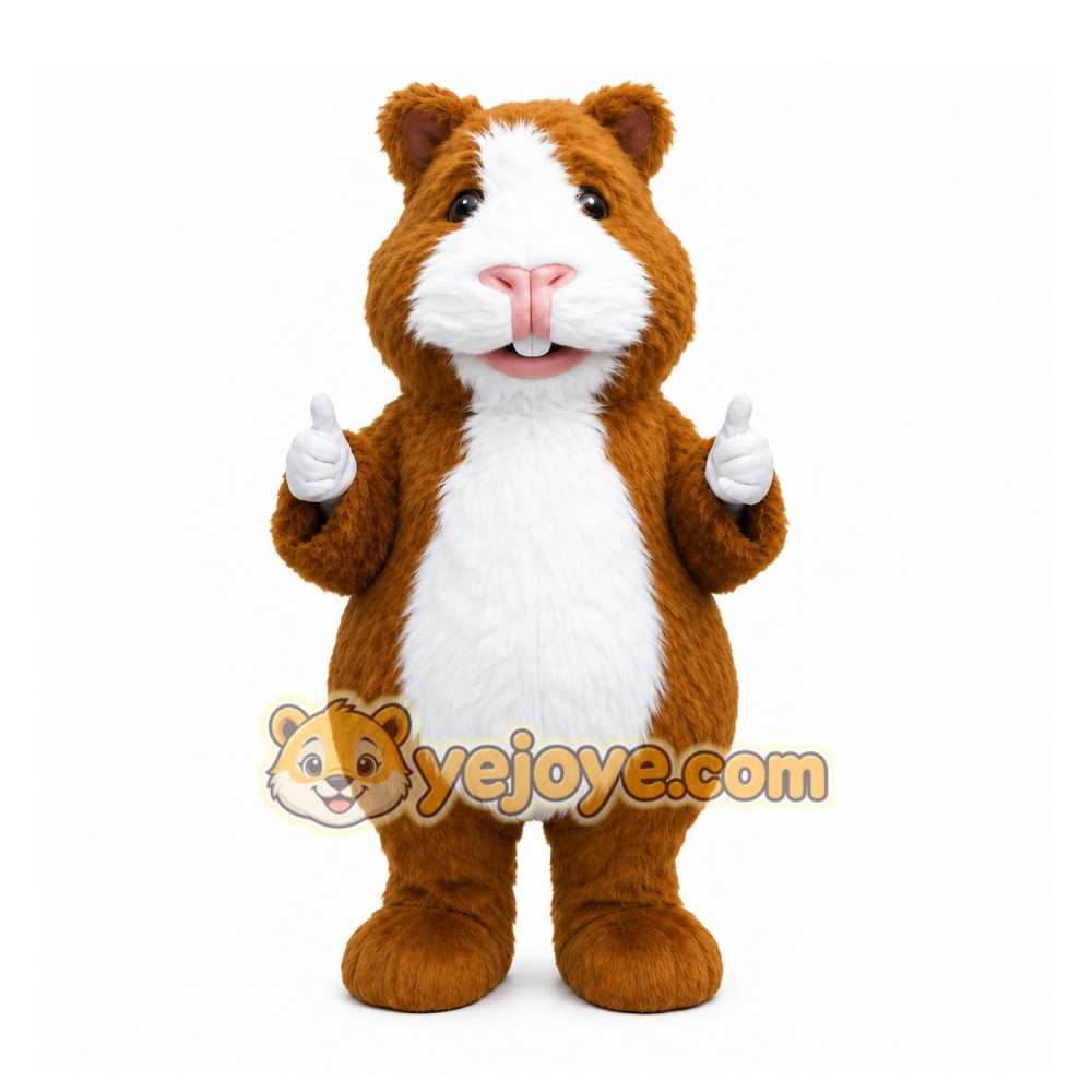 Brown Rodent Mascot Costume with Custom Logo