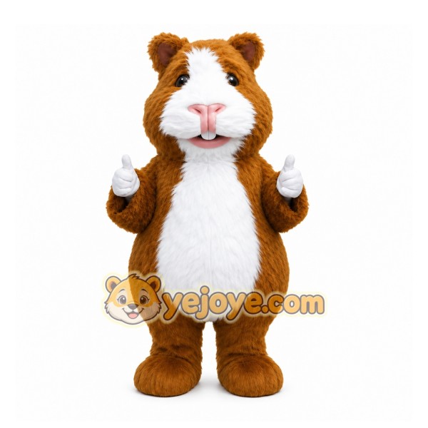 Brown Rodent Mascot Costume with Custom Logo