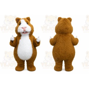 Brown Rodent Mascot Costume with Custom Logo