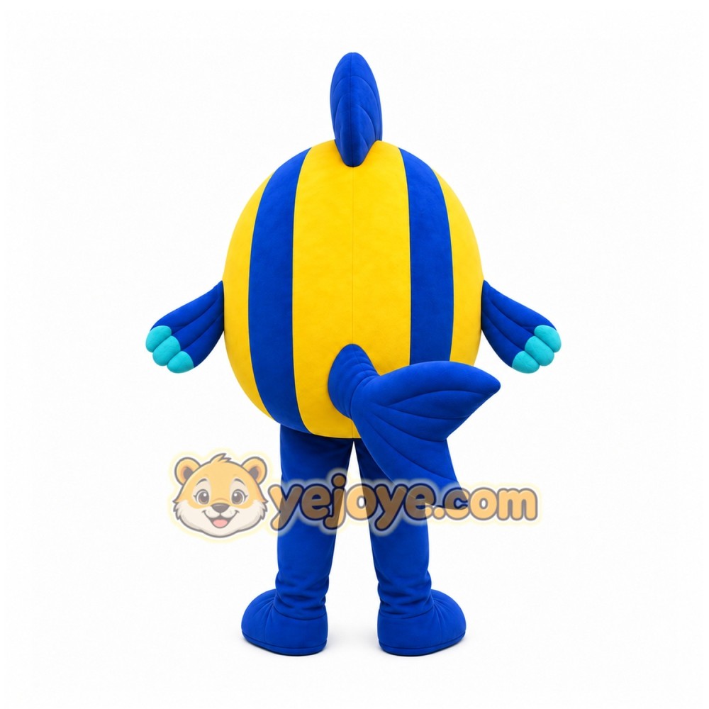 Yellow Fish Mascot Costume with Custom Logo Yellow Fish Mascot Costume with Custom Logo