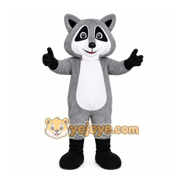 Gray Raccoon Mascot Costume with Custom Logo Gray Raccoon Mascot Costume with Custom Logo
