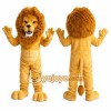 Yellow Lion Mascot Costume with Custom Logo