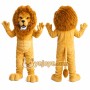 Yellow Lion Mascot Costume with Custom Logo