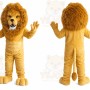 Yellow Lion Mascot Costume with Custom Logo