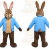 Brown Rabbit Mascot Costume with Custom Logo