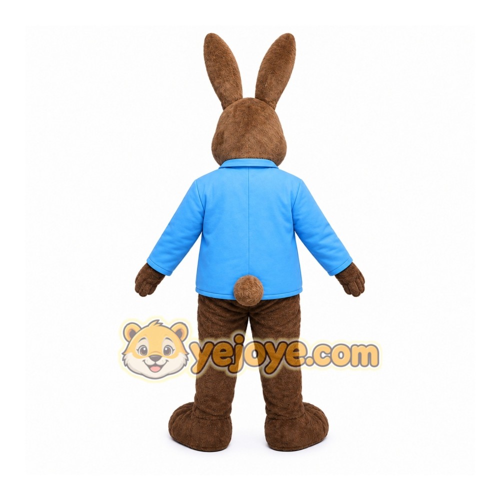 Brown Rabbit Mascot Costume with Custom Logo Brown Rabbit Mascot Costume with Custom Logo