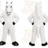 White Horse Mascot Costume with Custom Logo