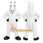 White Horse Mascot Costume with Custom Logo