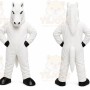 White Horse Mascot Costume with Custom Logo