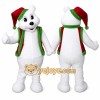 White Bear Mascot Costume with Custom Logo White Bear Mascot Costume with Custom Logo