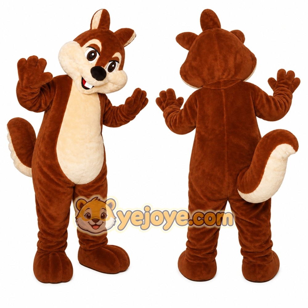 Brown Squirrel Mascot Costume with Custom Logo Brown Squirrel Mascot Costume with Custom Logo