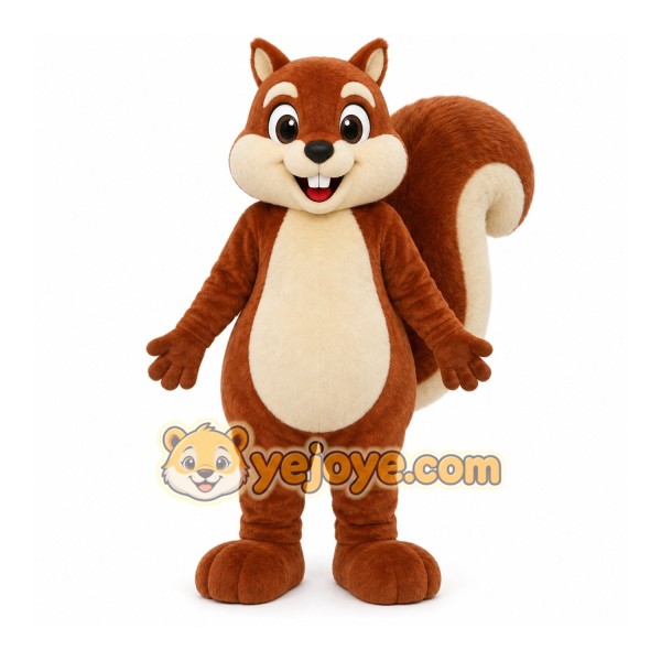 Brown Squirrel Mascot Costume with Custom Logo