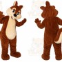 Brown Squirrel Mascot Costume with Custom Logo