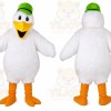 White Bird Mascot Costume with Custom Logo
