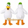 White Bird Mascot Costume with Custom Logo