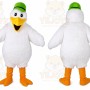 White Bird Mascot Costume with Custom Logo
