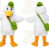 White Bird Mascot Costume with Custom Logo