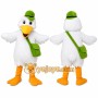 White Bird Mascot Costume with Custom Logo