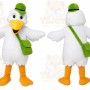 White Bird Mascot Costume with Custom Logo