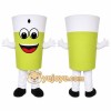 Green Cup Mascot Costume with Custom Logo Green Cup Mascot Costume with Custom Logo