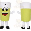 Green Cup Mascot Costume with Custom Logo